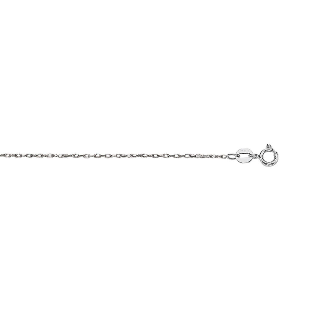 14k White Gold Machine Rope Chain (0.80 mm)