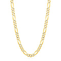 14K Two tone Gold Solid Pave Figaro Chain (5.90 mm)