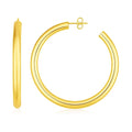 14k Yellow Gold Polished Hoop Earrings(4x40mm)