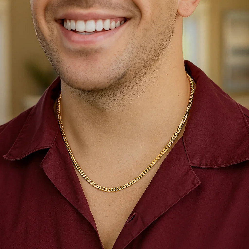 14k Yellow Gold Classic Solid Miami Cuban Chain (3.20 mm)