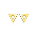 14k Yellow Gold Polished Open Triangle Post Earrings