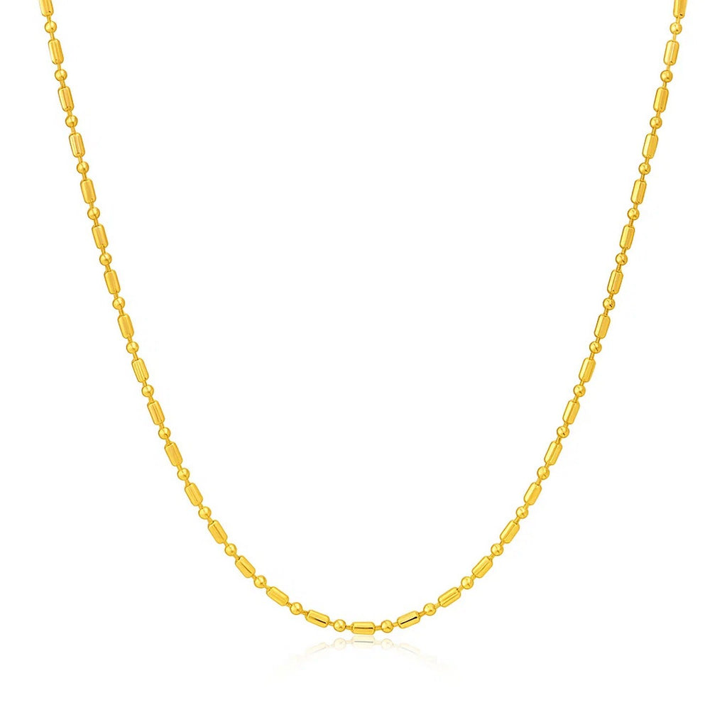 14k Yellow Gold Diamond-Cut Bead Chain (0.90 mm)