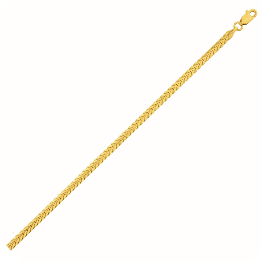 14K Yellow Gold Oval Snake Chain (3.30 mm)