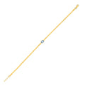 14K Yellow Gold Blue Topaz Mirrored Chain (2.20 mm)