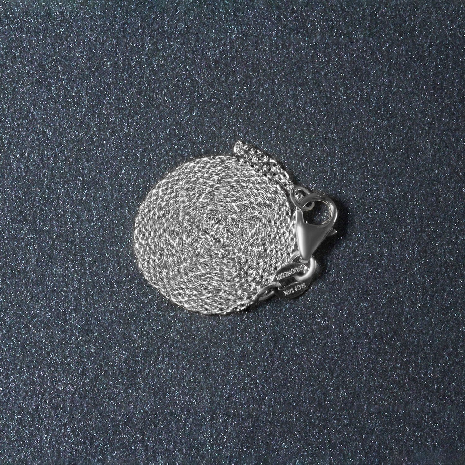 18k White Gold Round Cable Link Chain (0.97 mm)
