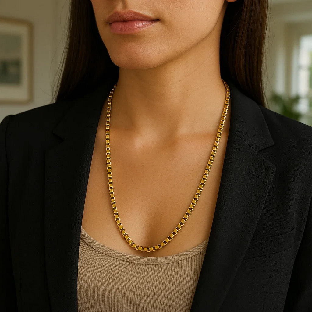 14k Yellow Gold Round Box Chain (3.4 mm)