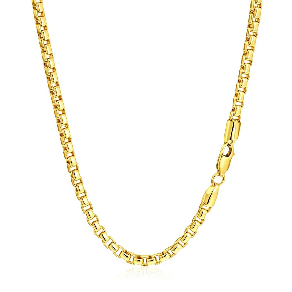 14k Yellow Gold Round Box Chain (3.4 mm)