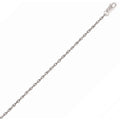 14k White Gold Machine Rope Chain (1.10 mm)