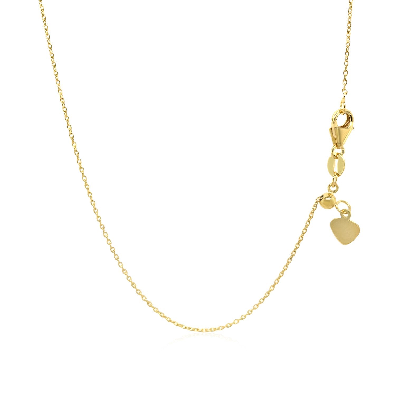 Adjustable Cable Chain in 14k Yellow Gold (0.97 mm)