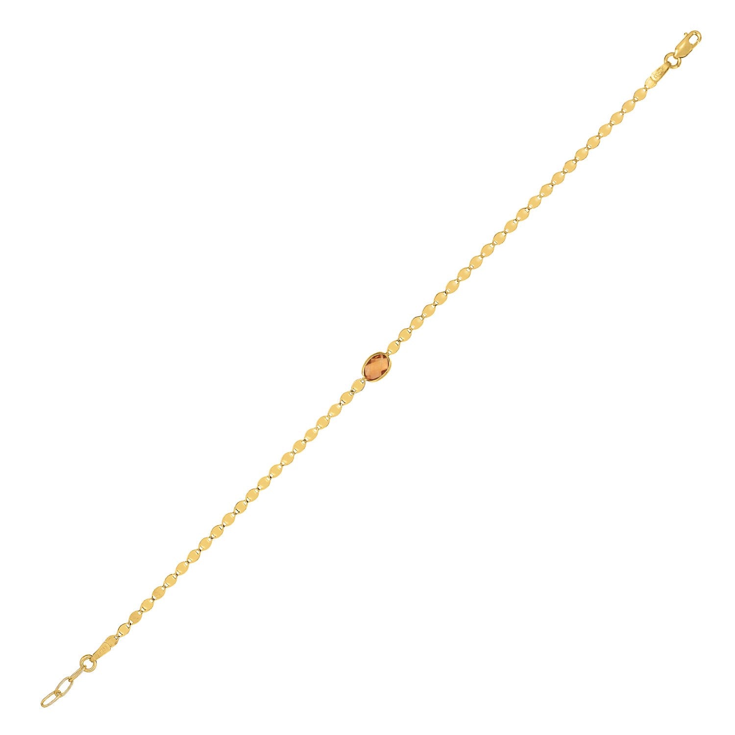 14K Yellow Gold Citrine Mirrored Chain (2.20 mm)