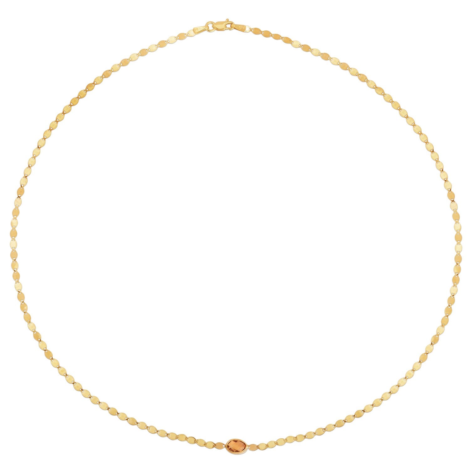 14K Yellow Gold Citrine Mirrored Chain (2.20 mm)
