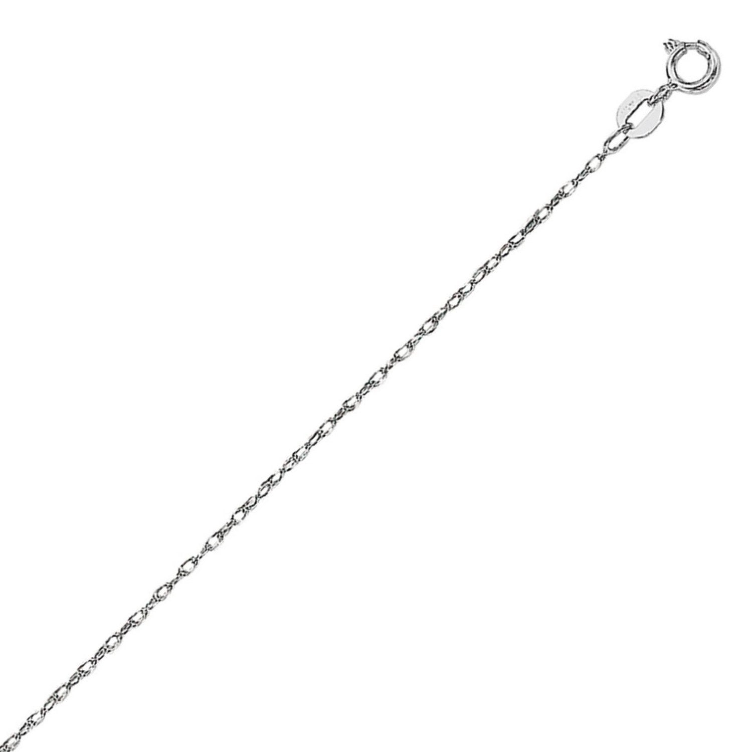 14k White Gold Machine Rope Chain (0.85 mm)