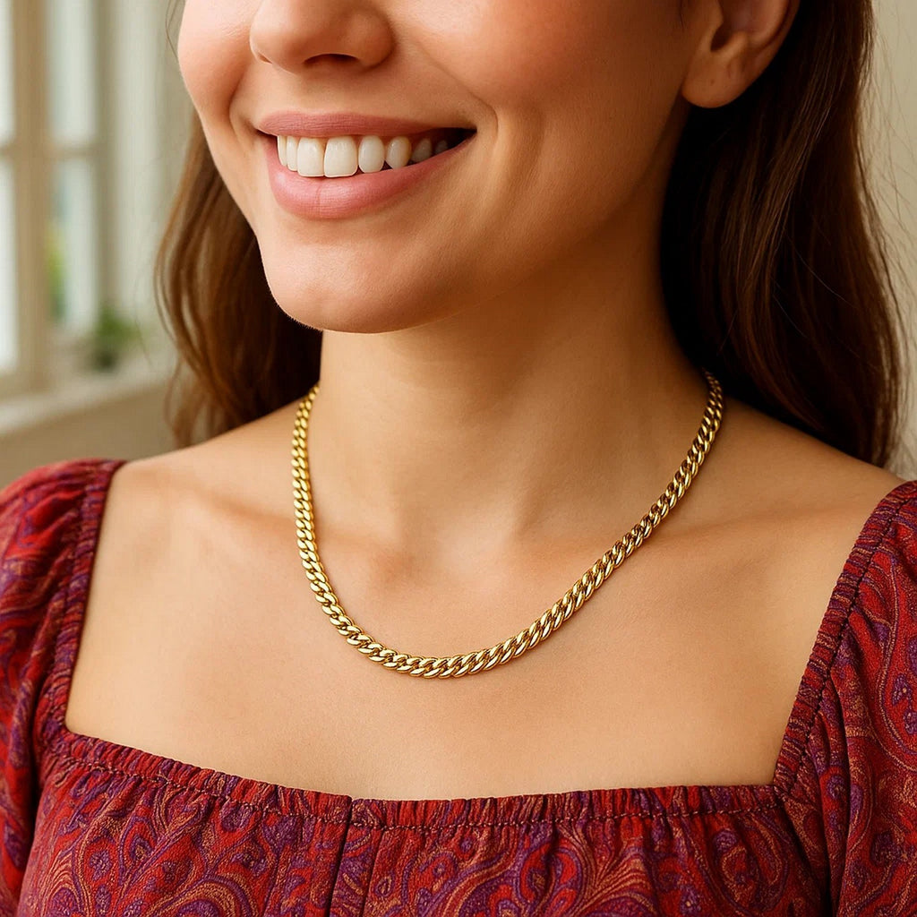14k Yellow Gold Classic Miami Cuban Solid Chain (5.00 mm)