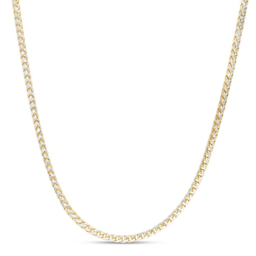 14k Yellow Gold Round Pave Franco Chain (3.15 mm)
