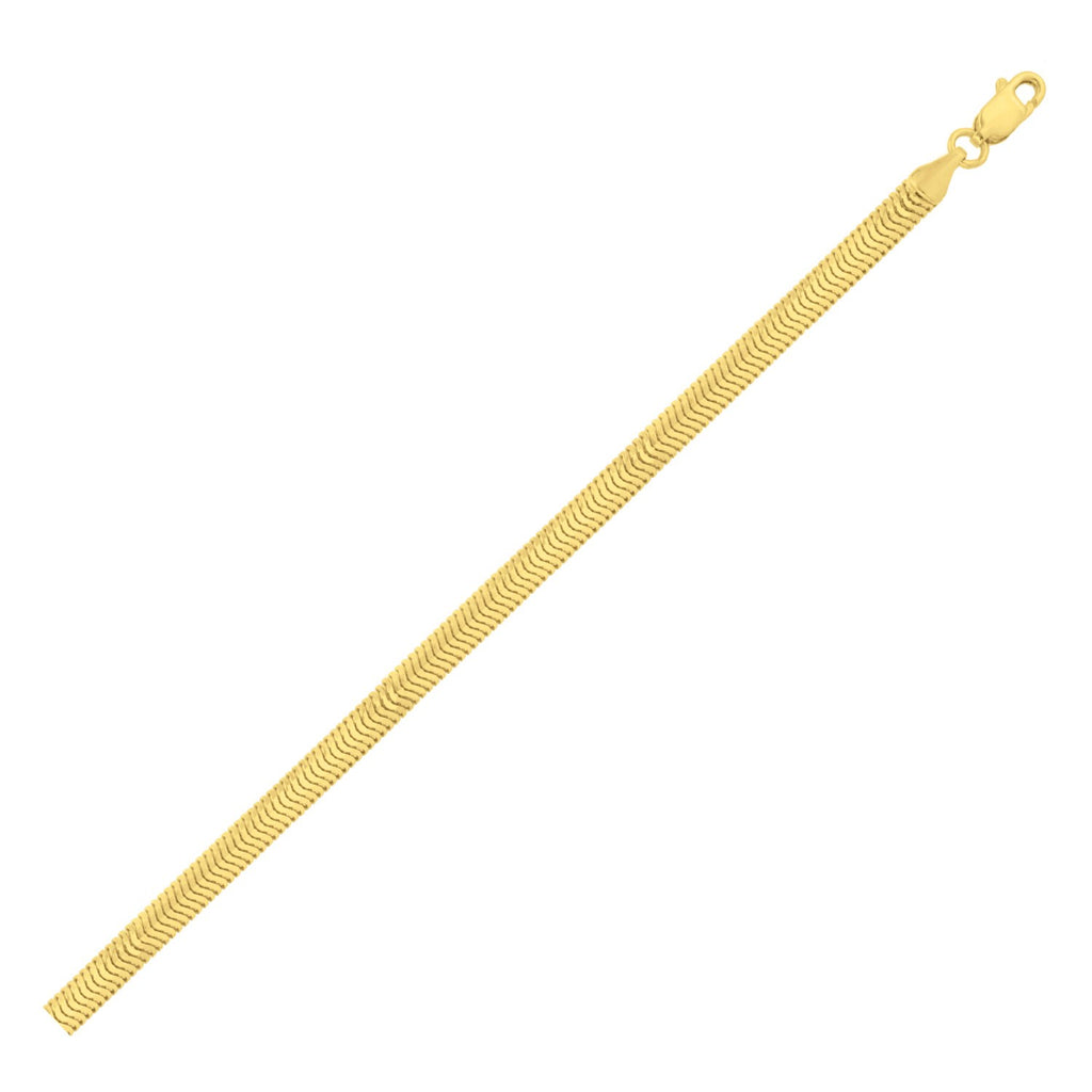 14K Yellow Gold Oval Snake Chain (4.40 mm)