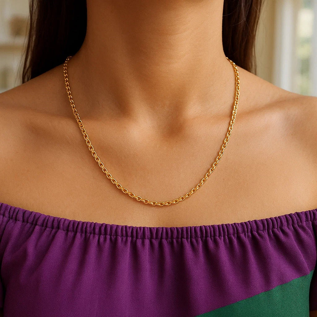 2.2mm 14K Yellow Gold Forsantina Lite Cable Link Chain