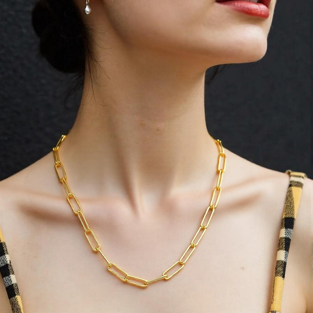 14K Yellow Gold Wide Paperclip Chain (3.20 mm)