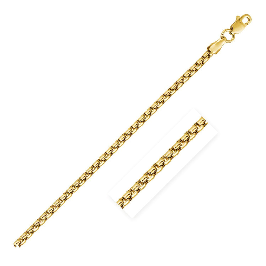 14k Yellow Gold Solid Round Box Chain (3.6 mm)