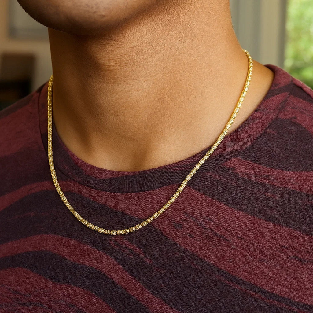 Ice Barrel Chain in 14k Yellow Gold (3.1 mm)