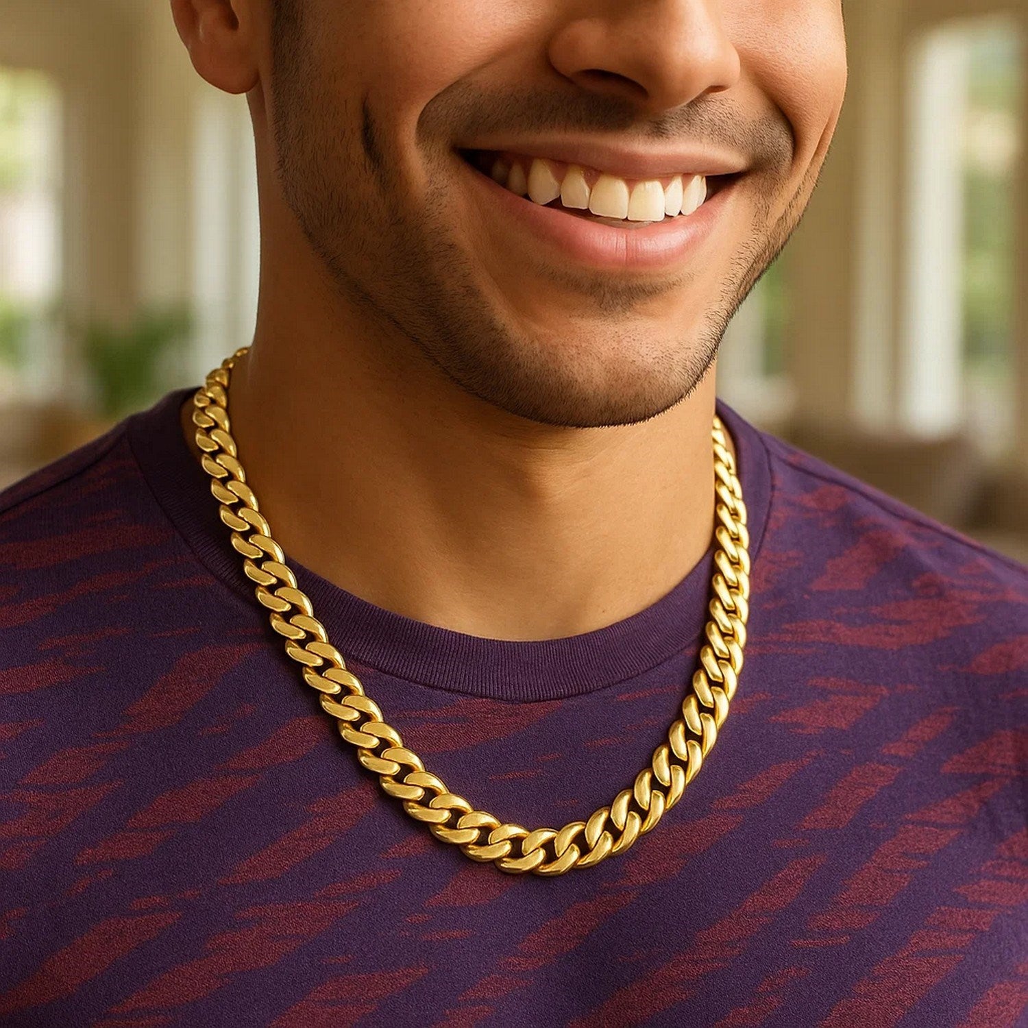 14k Yellow Gold Semi Solid Miami Cuban Chain (10.70 mm)
