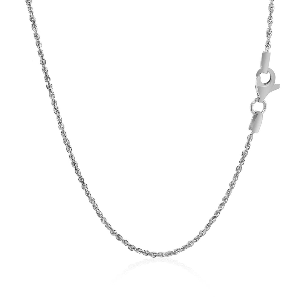 14k White Gold Solid Diamond Cut Rope Chain (1.40 mm)