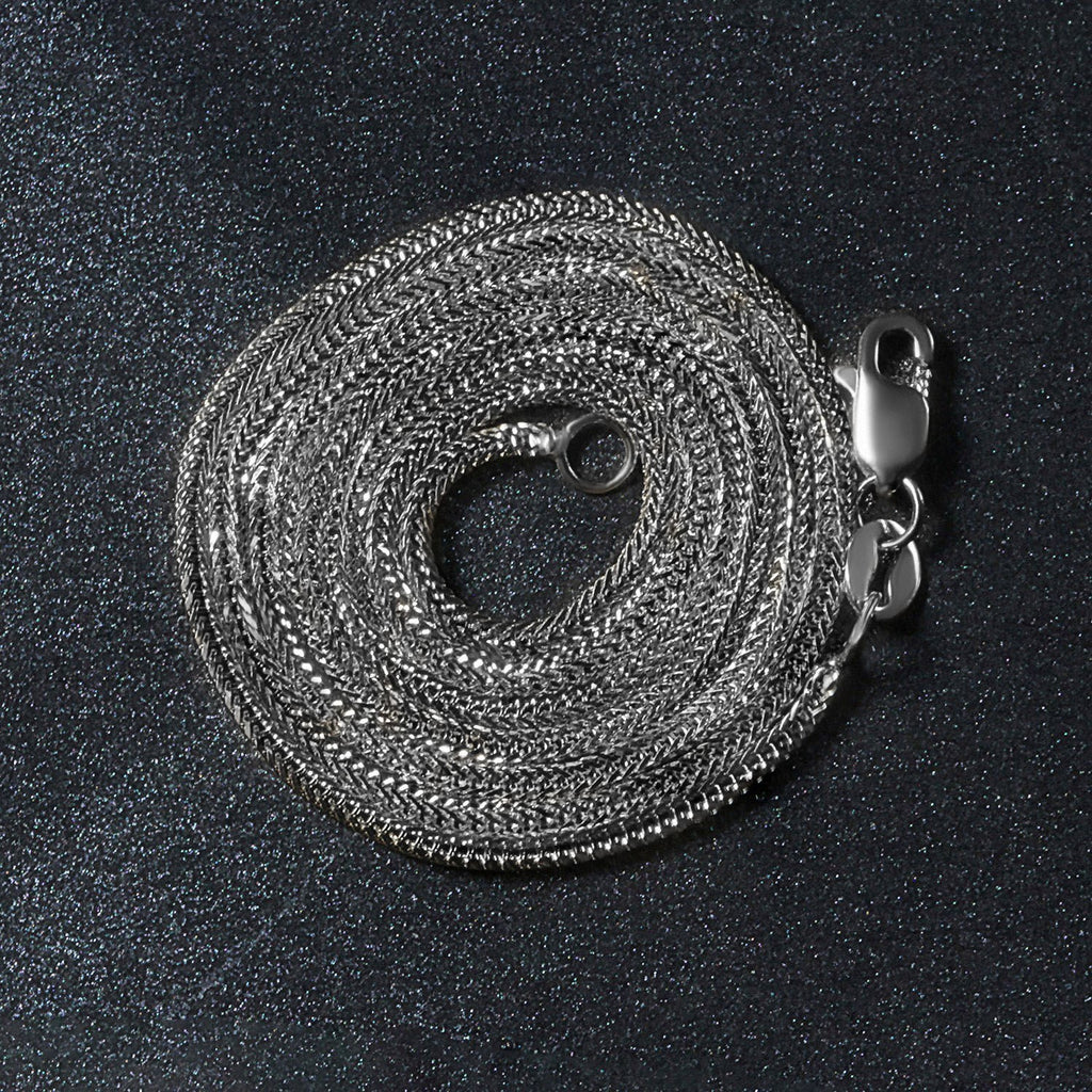 14k White Gold Foxtail Chain (1.00 mm)