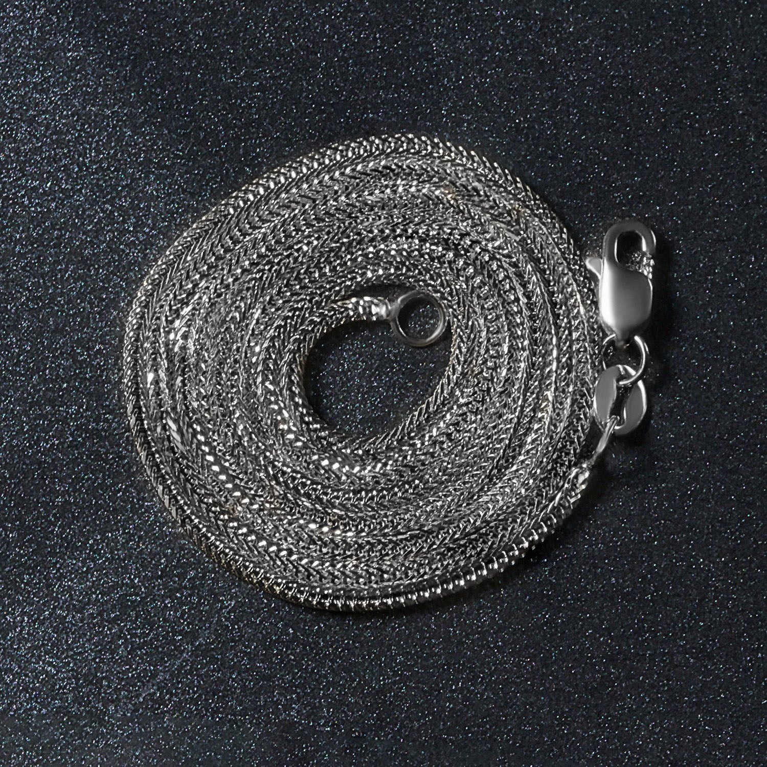 14k White Gold Foxtail Chain (1.00 mm)