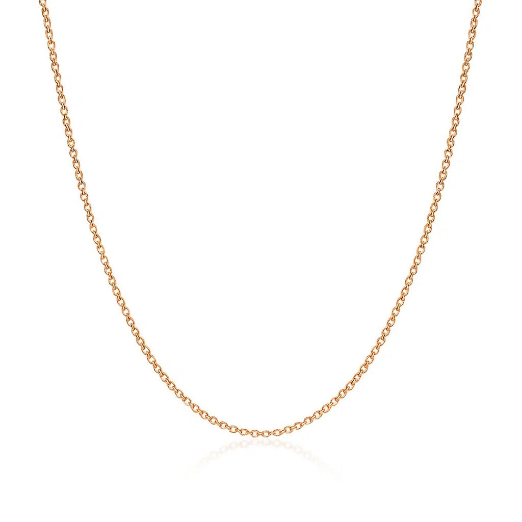 14k Rose Gold Diamond Cut Cable Link Chain (1.10 mm)
