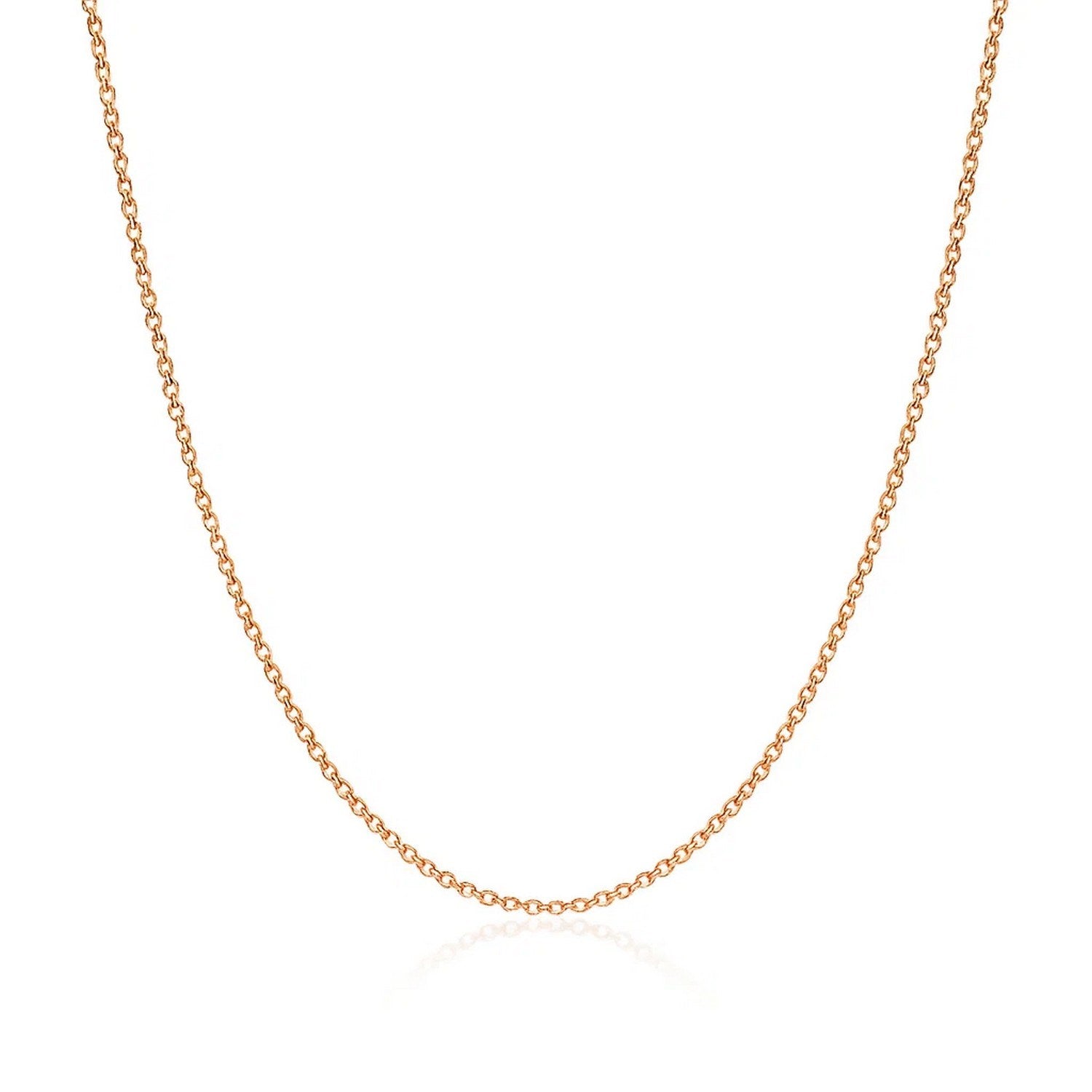 14k Rose Gold Diamond Cut Cable Link Chain (1.10 mm)