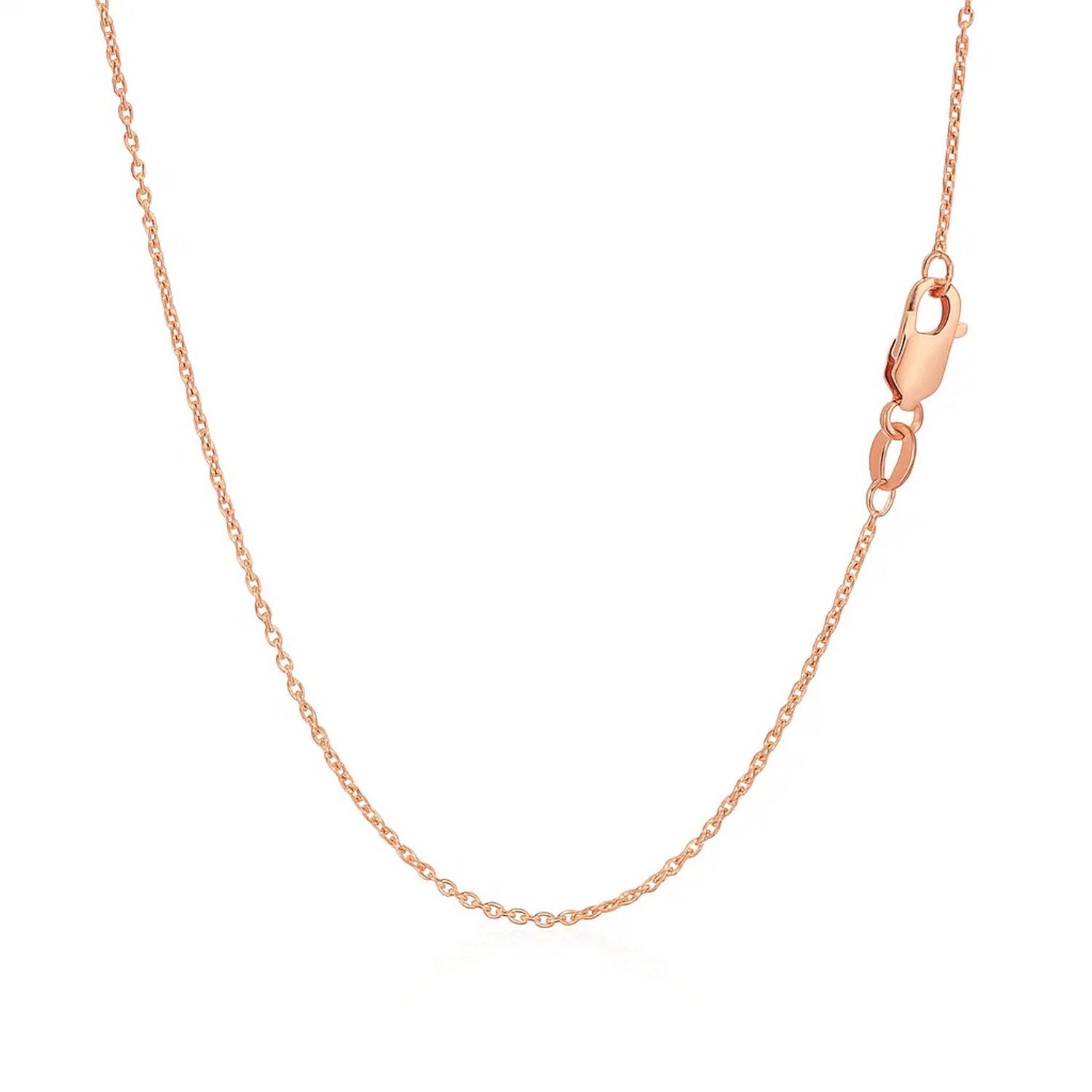 14k Rose Gold Diamond Cut Cable Link Chain (1.10 mm)