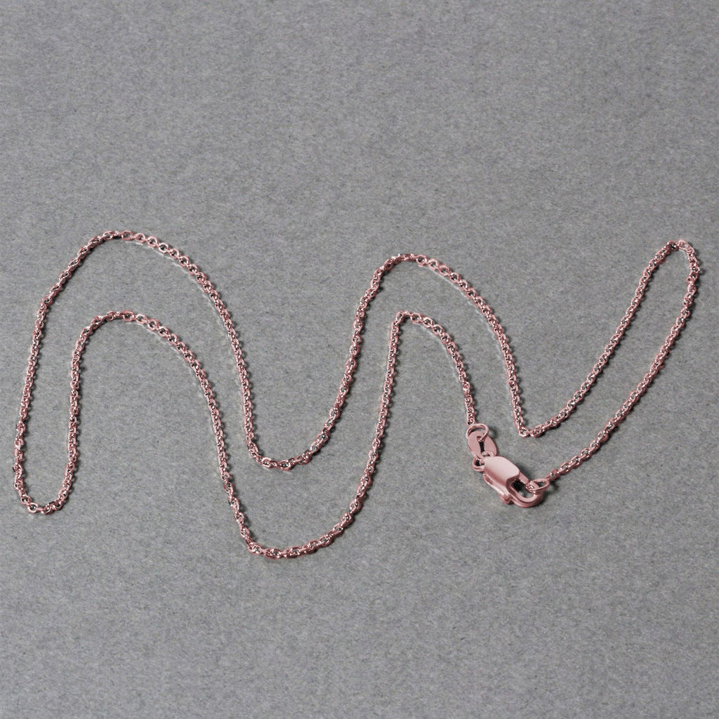 14k Rose Gold Diamond Cut Cable Link Chain (1.10 mm)