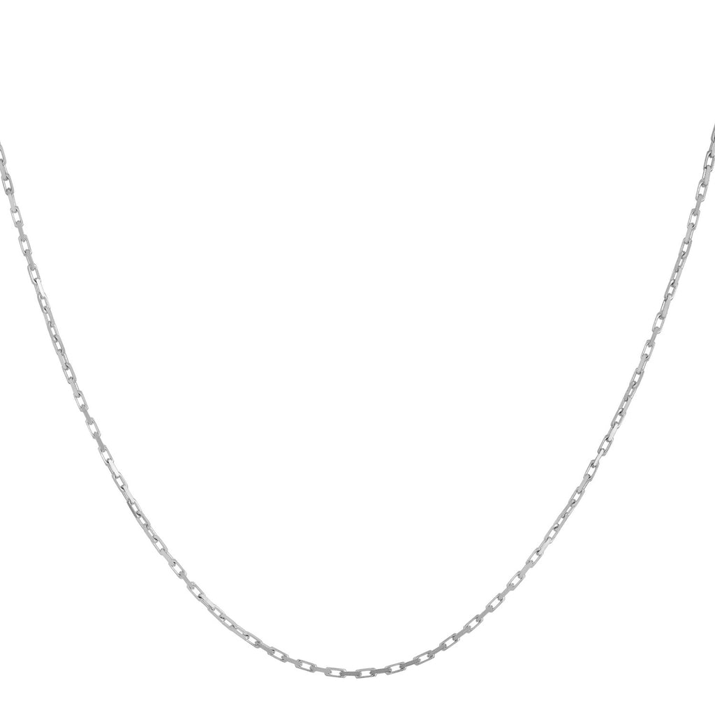 14k White Gold French Cable Chain (1.30 mm)