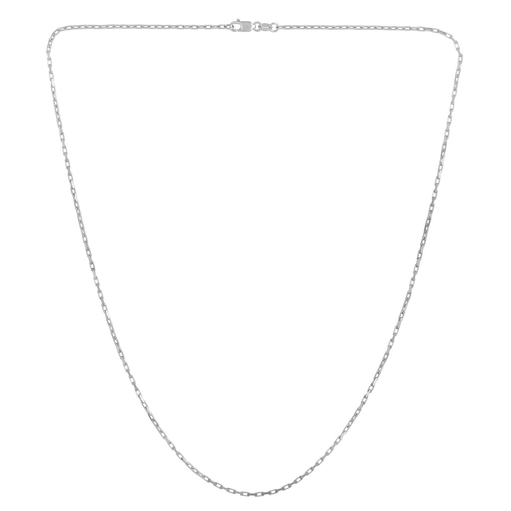 14k White Gold French Cable Chain (1.30 mm)