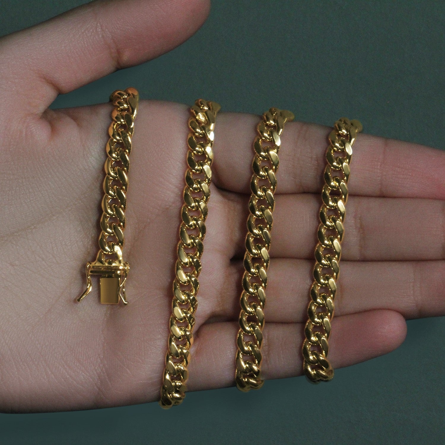 14k Yellow Gold Semi Solid Miami Cuban Chain (6.60 mm)