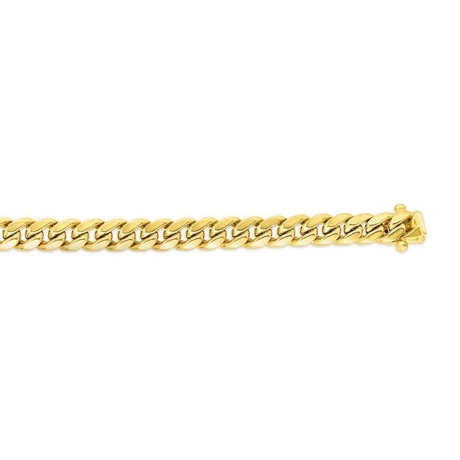 14k Yellow Gold Semi Solid Miami Cuban Chain (6.60 mm)