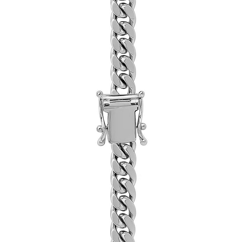 14k White Gold Classic Miami Cuban Solid Chain (5.00 mm)