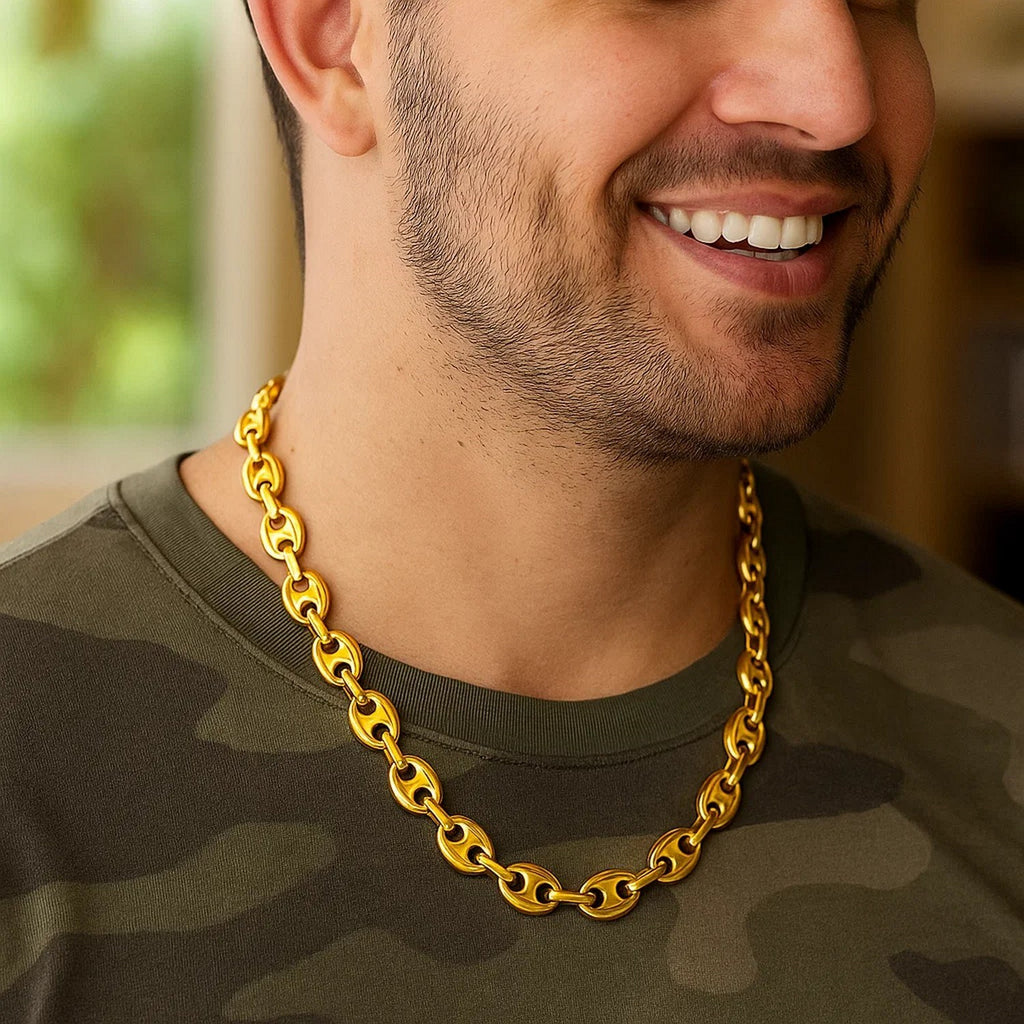 14k Yellow Gold Puffed Mariner Link Chain (11.00 mm)