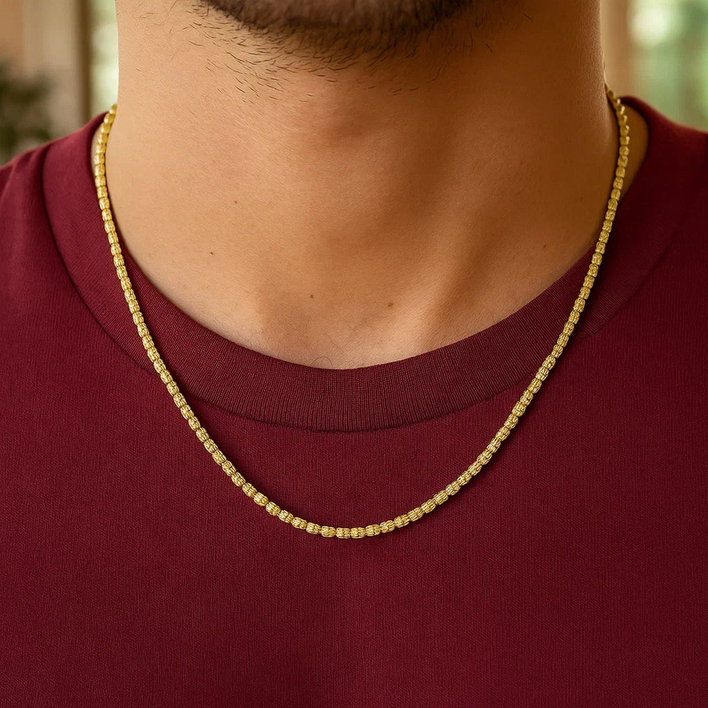 Ice Barrel Chain in 14k Yellow Gold (2.7 mm)