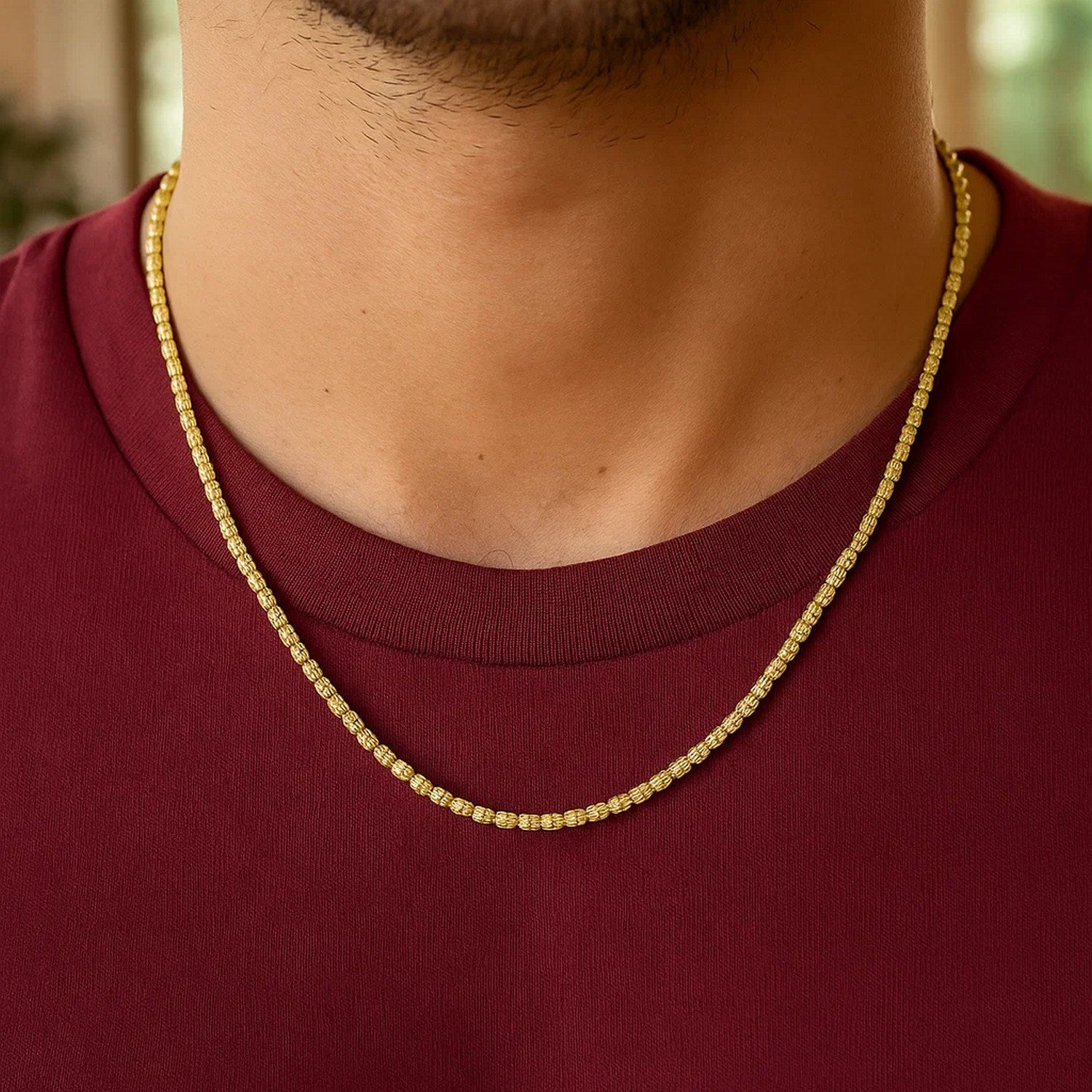 Ice Barrel Chain in 14k Yellow Gold (2.7 mm)