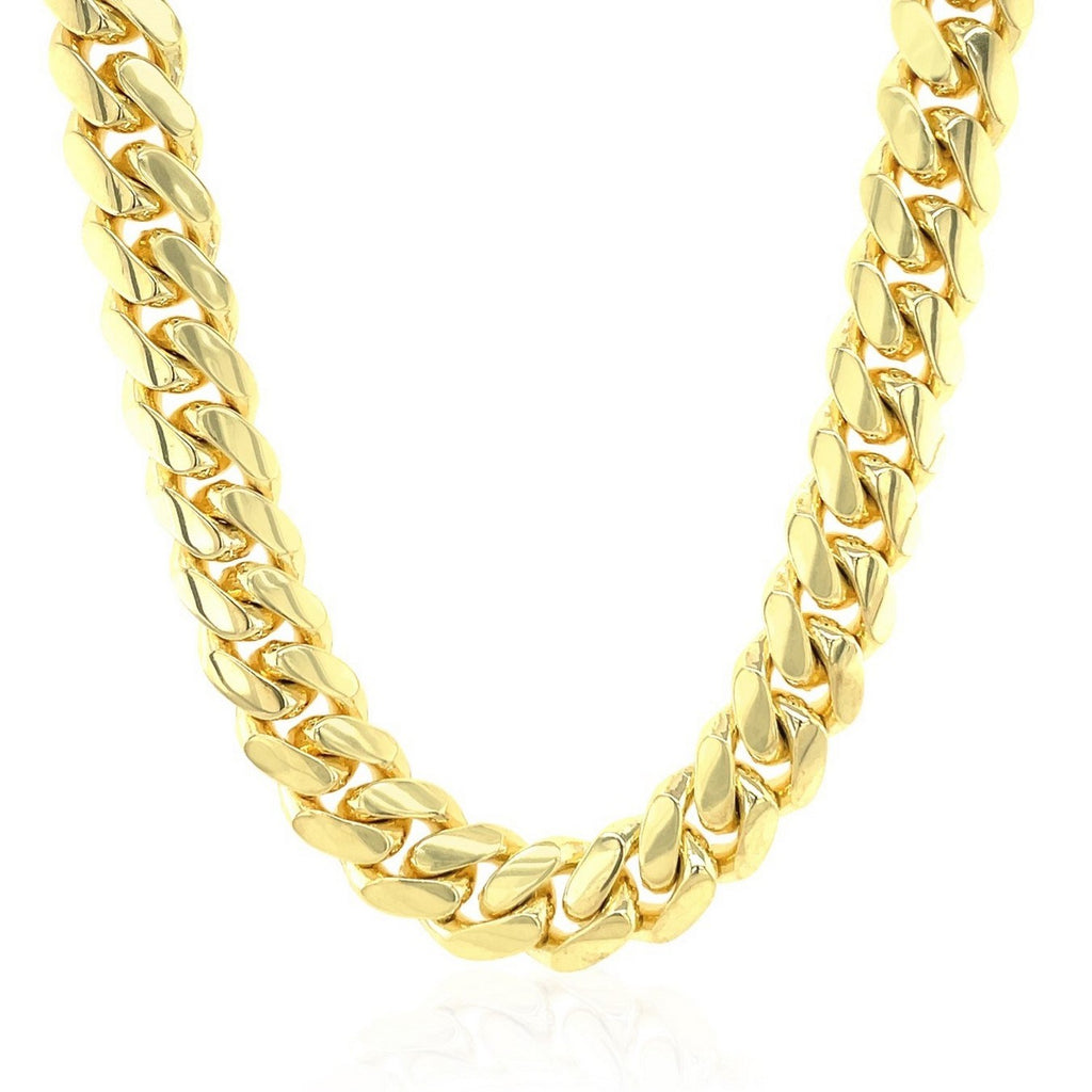14k Yellow Gold Classic Miami Cuban Solid Chain (10.10 mm)