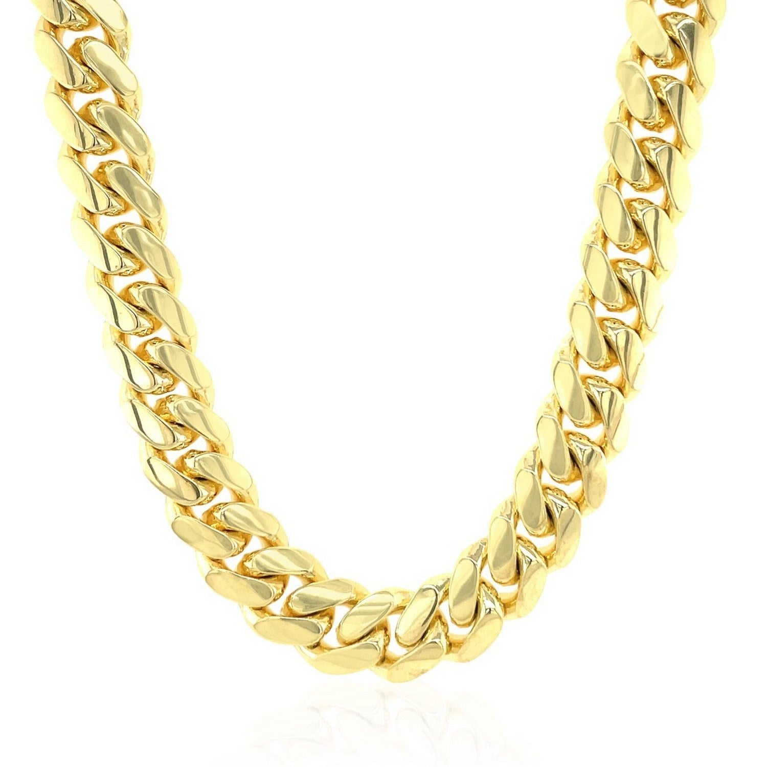 14k Yellow Gold Classic Miami Cuban Solid Chain (10.10 mm)