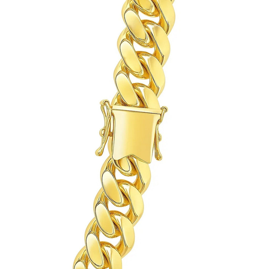 14k Yellow Gold Classic Miami Cuban Solid Chain (10.10 mm)