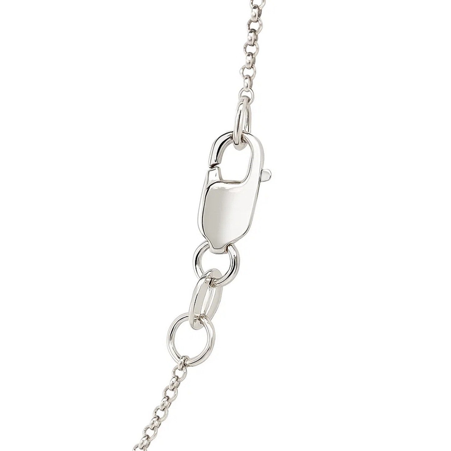 14k White Gold Diamond Cut Rolo Chain (1.10 mm)