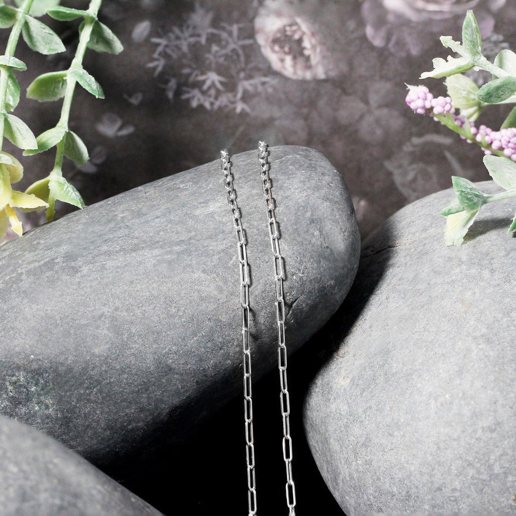 14k White Gold Adjustable Paperclip Chain (1.50 mm)