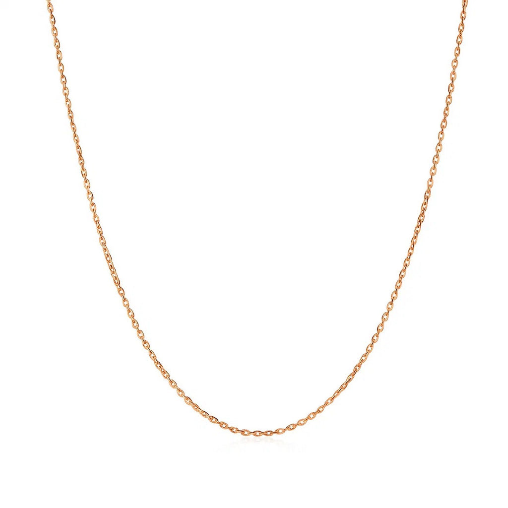 14k Rose Gold Diamond Cut Cable Link Chain (0.68 mm)
