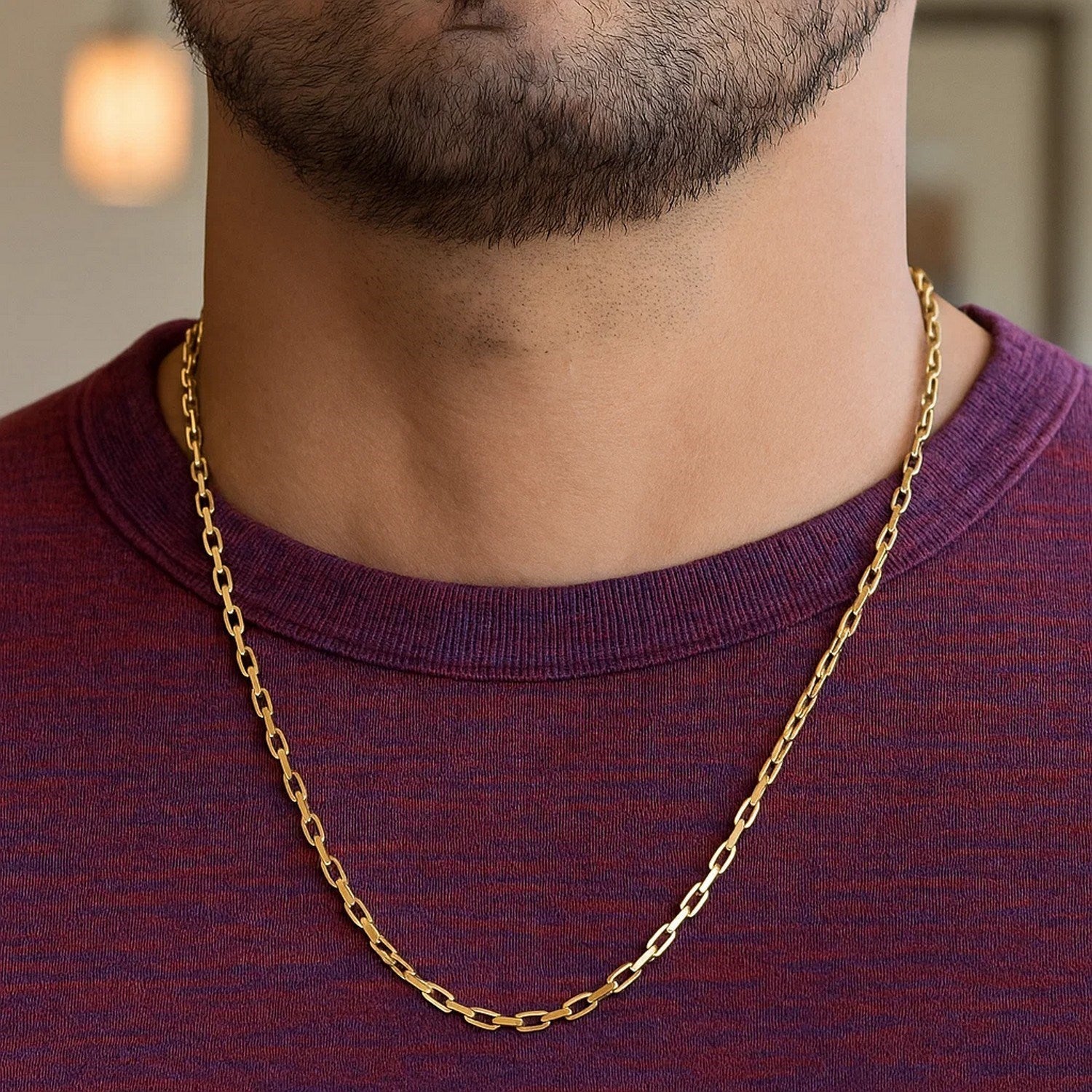 14k Yellow Gold French Cable Link Chain (3.60 mm)