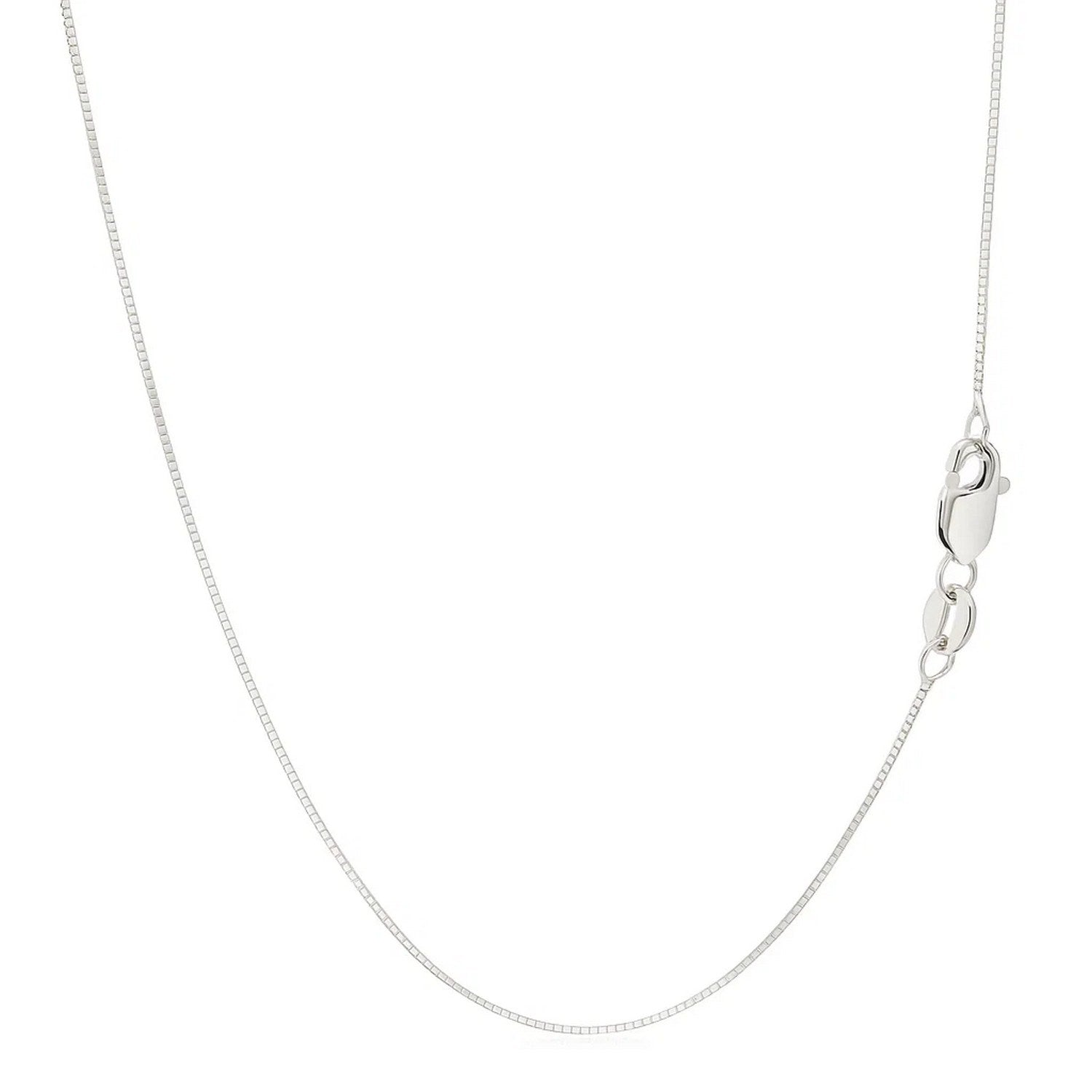 14k White Gold Classic Box Chain (0.45 mm)