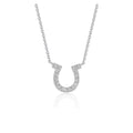 14k White Gold Horseshoe Design Diamond Pendant