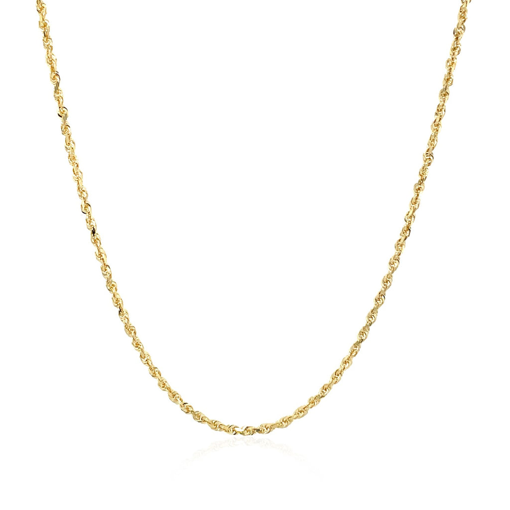 14k Yellow Gold Solid Diamond Cut Rope Chain (1.40 mm)