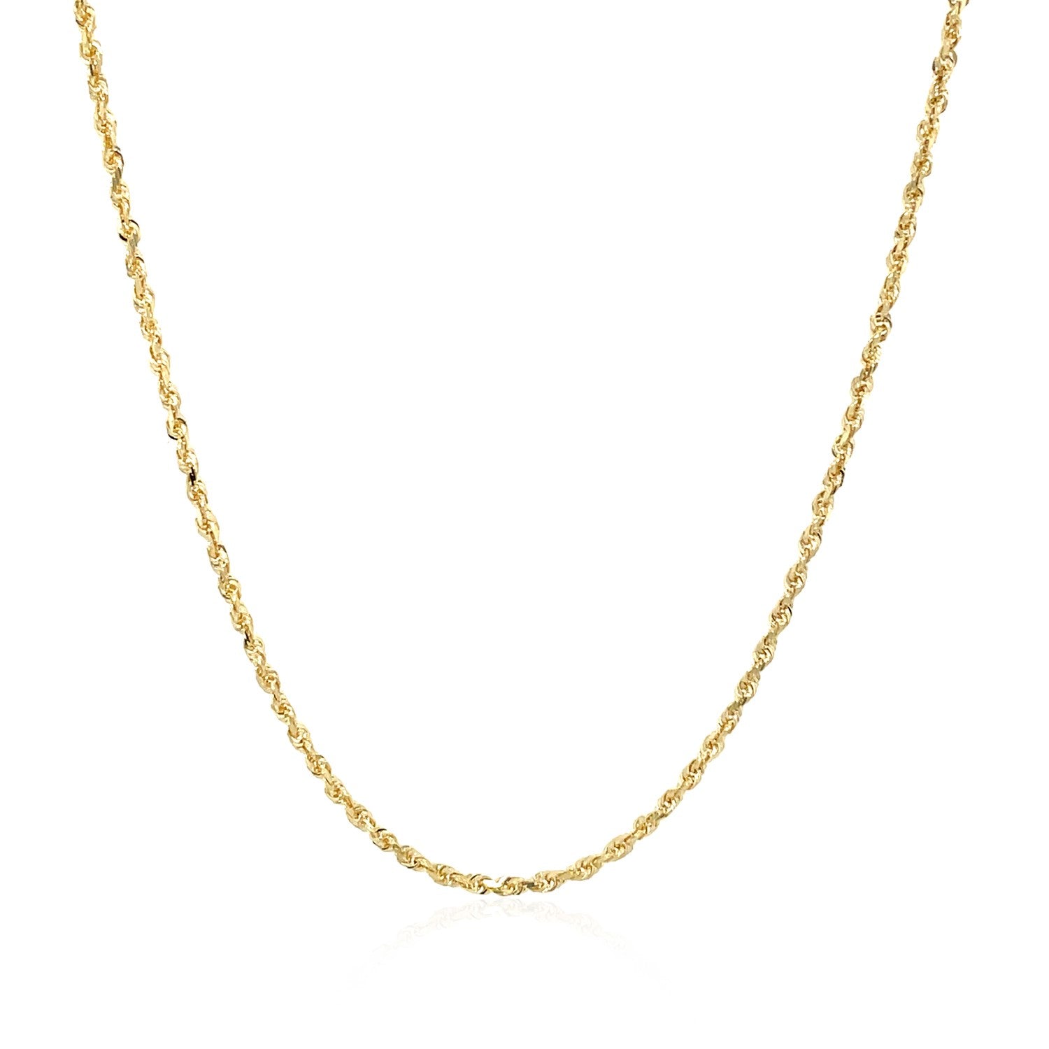 14k Yellow Gold Solid Diamond Cut Rope Chain (1.40 mm)